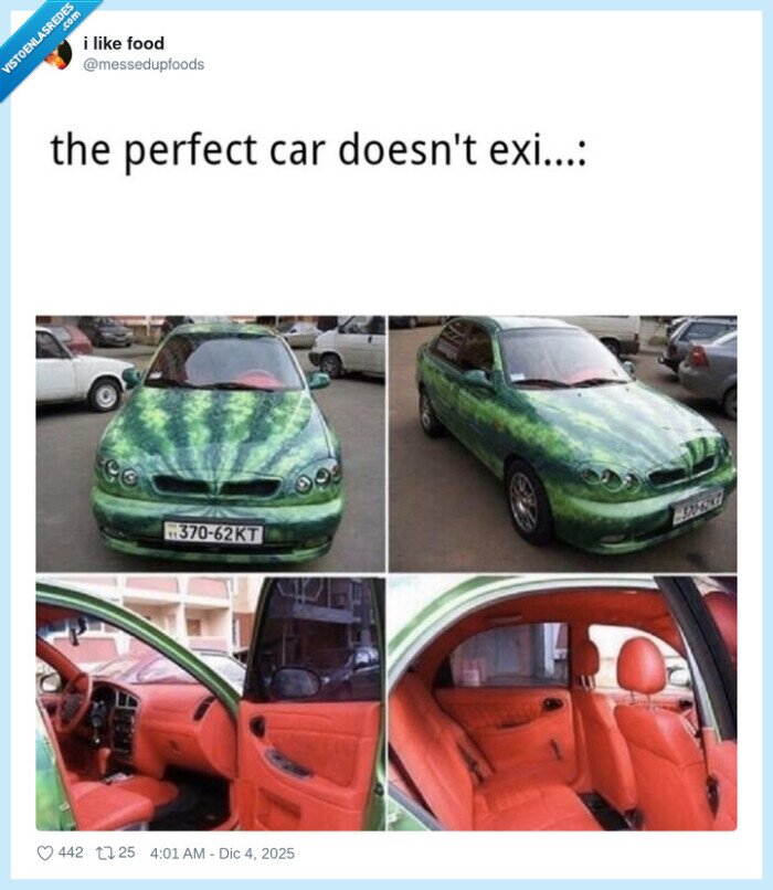 coche,diseño,verde,rojo,sandia