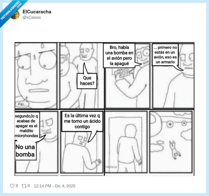 microondas,bomba,avión,armario,confusión