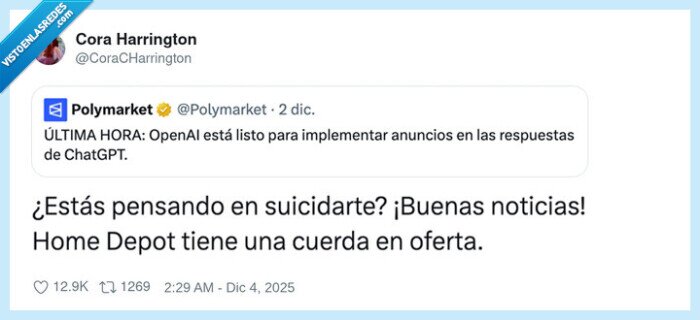 suicidio,publicidad,HomeDepot,OpenAI,ChatGPT