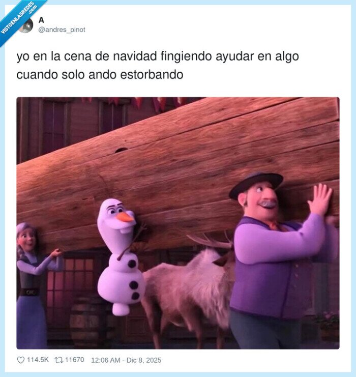 navidad,ayuda,estorbo,olaf,frozen,cena