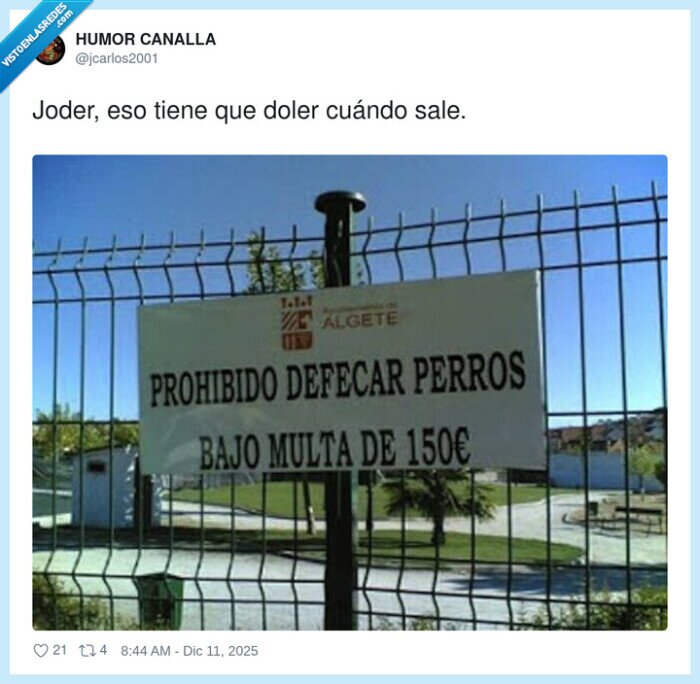 prohibido,perros,defecar,multa,algete