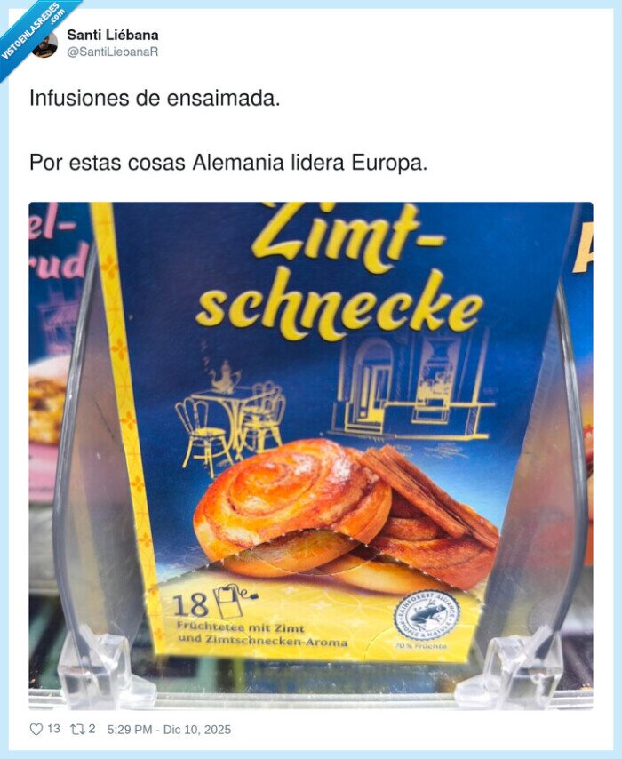 ensaimada,infusiones,canela,Zimtschnecke,Alemania
