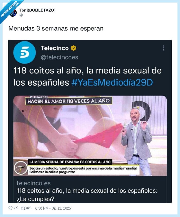 coitos,media_sexual,españoles,telecinco,estudio