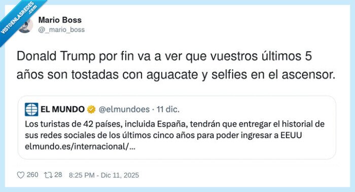 Trump,redes sociales,EEUU,tostadas aguacate,selfies ascensor