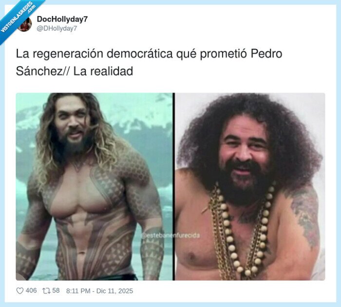 Sánchez,democracia,realidad,promesas,comparación,sevilla,aquaman