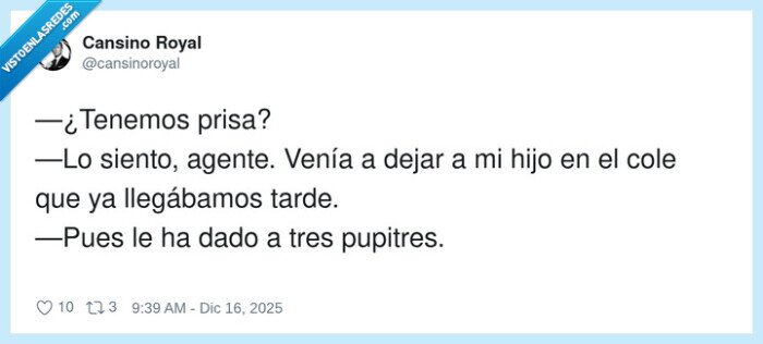 prisa,coche,cole,pupitres,oficial