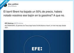 Enlace a El petróleo baja, la gasolina sube y mi sueldo hace de árbitro imparcial: no se mete, por @comuflauta