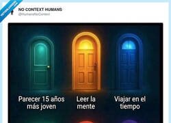 Enlace a Escoge una puerta, por @HumansNoContext