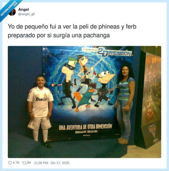 PhineasFerb,peliinfantil,disfraz,cine,recuerdos