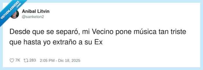 vecino,m&uacute;sica,separaci&oacute;n,tristeza,extra&ntilde;ar