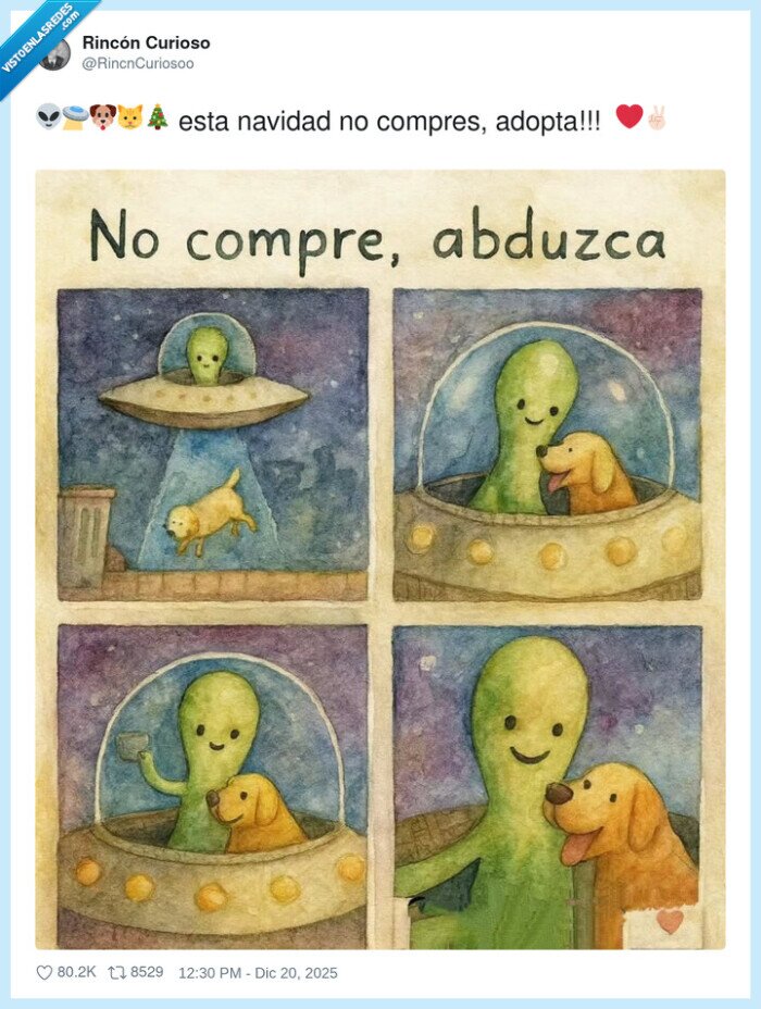 adopci&oacute;n,perro,alien,navidad,abducci&oacute;n