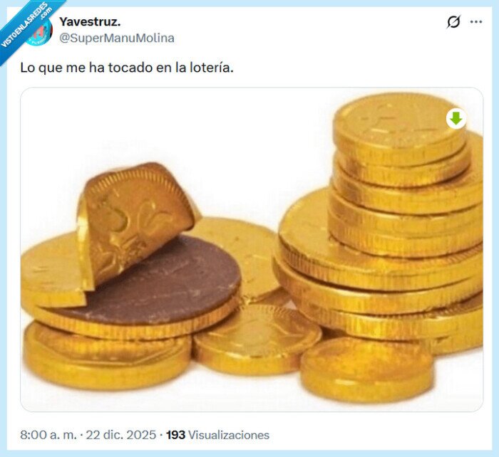 loter&iacute;a,monedas,chocolate