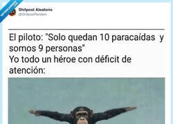 Enlace a Yo entendiendo que faltan paracaídas y decidiendo que me sacrifico, por @ShitpostRandom
