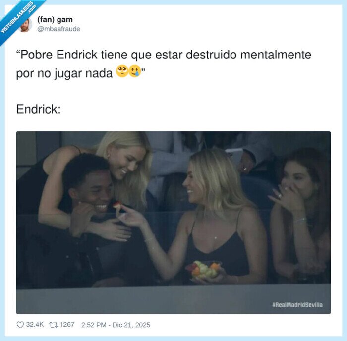 Endrick,f&uacute;tbol,silla,amistad,RealMadridSevilla