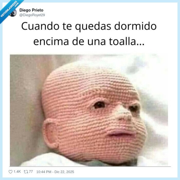 toalla,dormir,broma,cara