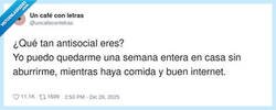 Enlace a Antisocial no, cariño, minimalista en contacto humano, por @uncafeconletras
