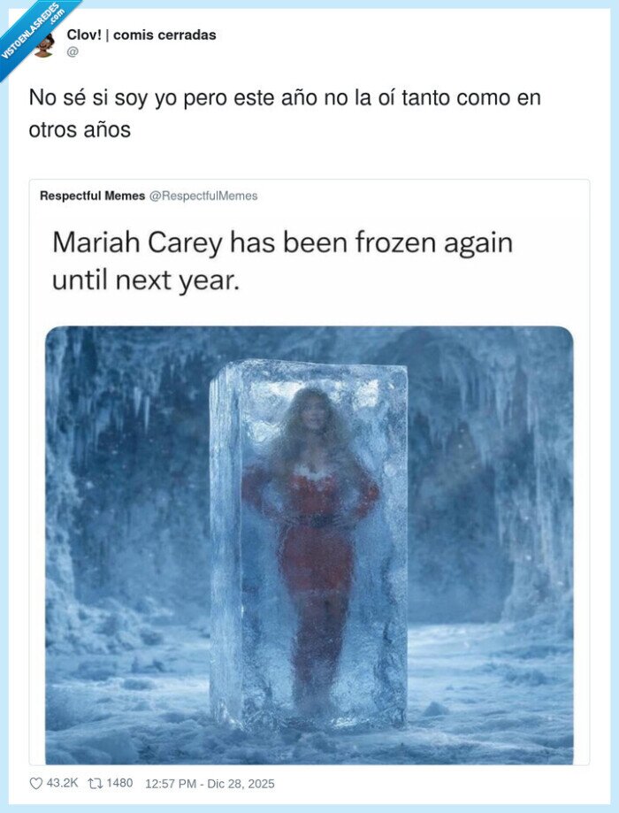 MariahCarey,congelada,a&ntilde;o,canci&oacute;n,invierno