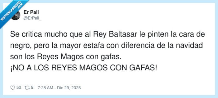 ReyesMagos,gafas,Baltasar,Navidad,cr&iacute;tica