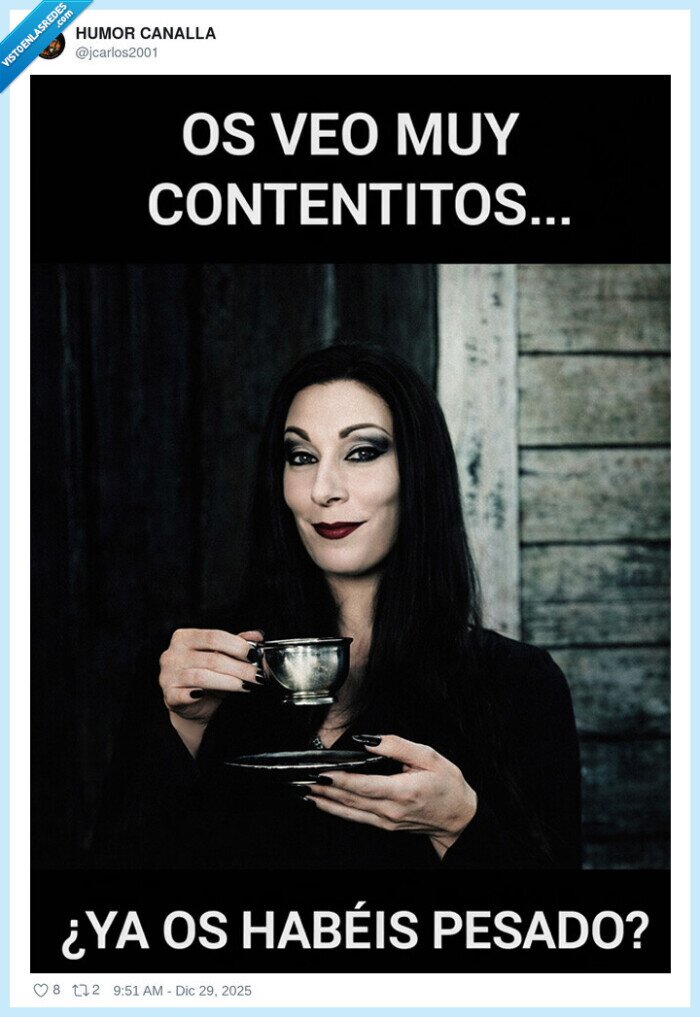 morticia addams,navidad,pesado,gordos