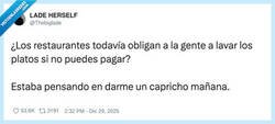 Enlace a Mañana me doy un capricho: cena de lujo y turno extra en la cocina, por @Thebiglade
