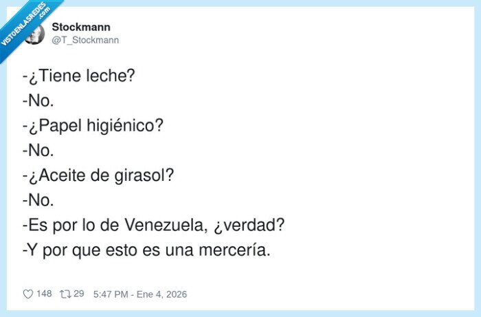 Venezuela,mercer&iacute;a,leche,papel,aceite