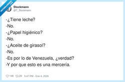 Enlace a La peña entrando en una mercería como si fuera el Mercadona en apocalipsis, por @T_Stockmann