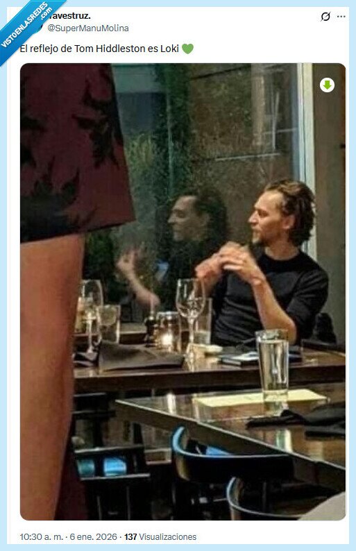 loki,tom hiddlesto,reflejo