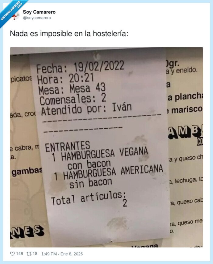 hosteler&iacute;a,hamburguesa,vegana,bacon,comida