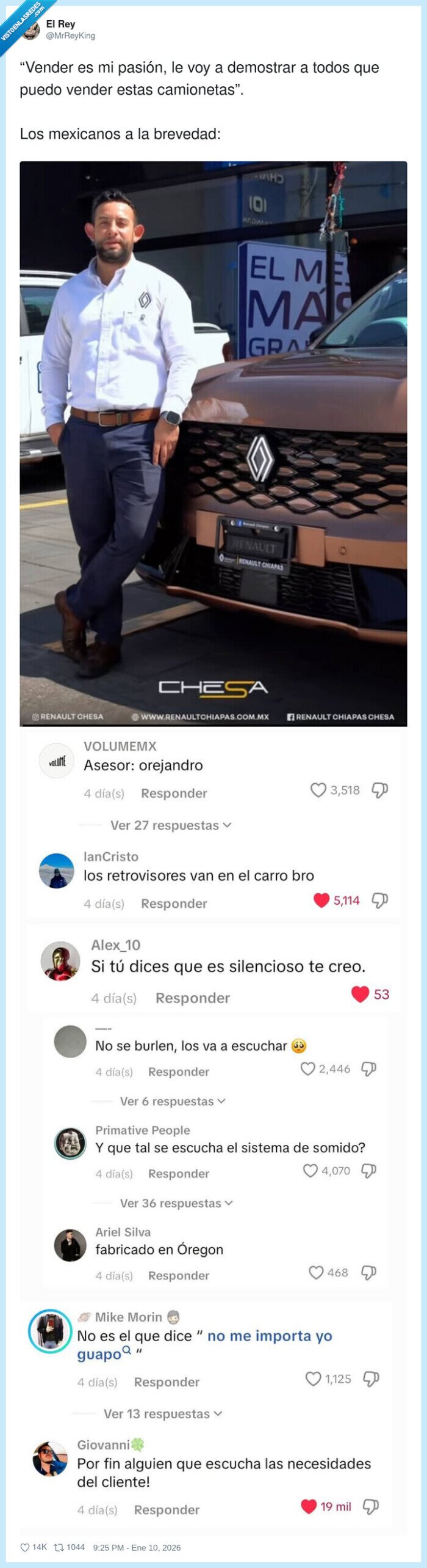 vendedor,camionetas,Renault,comentarios