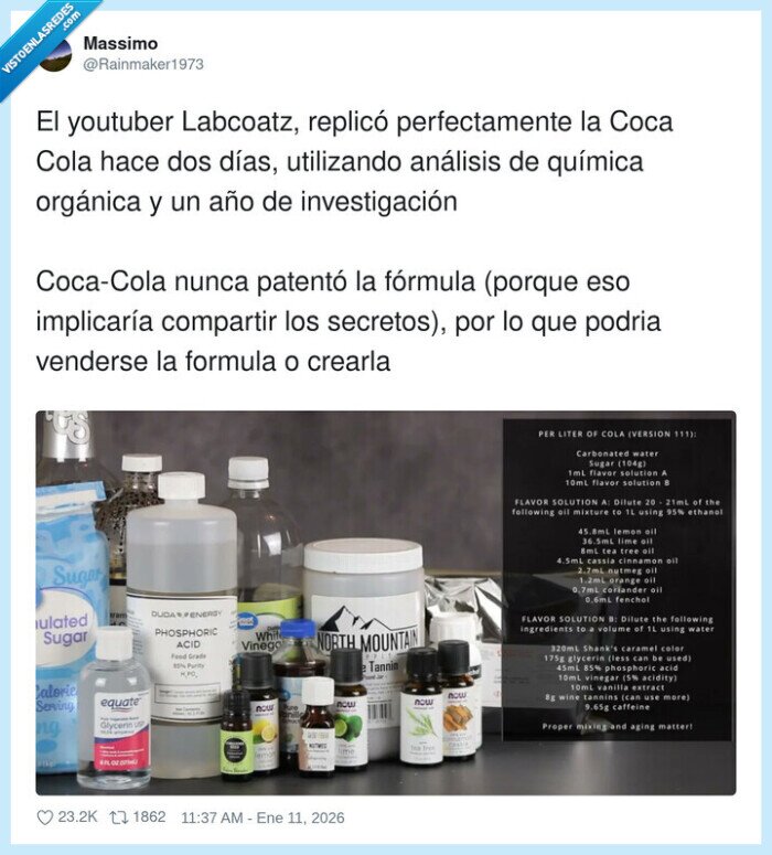 f&oacute;rmulaCocaCola,qu&iacute;micaOrg&aacute;nica,recreaci&oacute;n,an&aacute;lisis,secreto