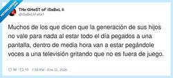 Enlace a La pantalla es mala… salvo cuando es para gritarle al árbitro desde el sofá, por @iSaBeLIiFaKe1