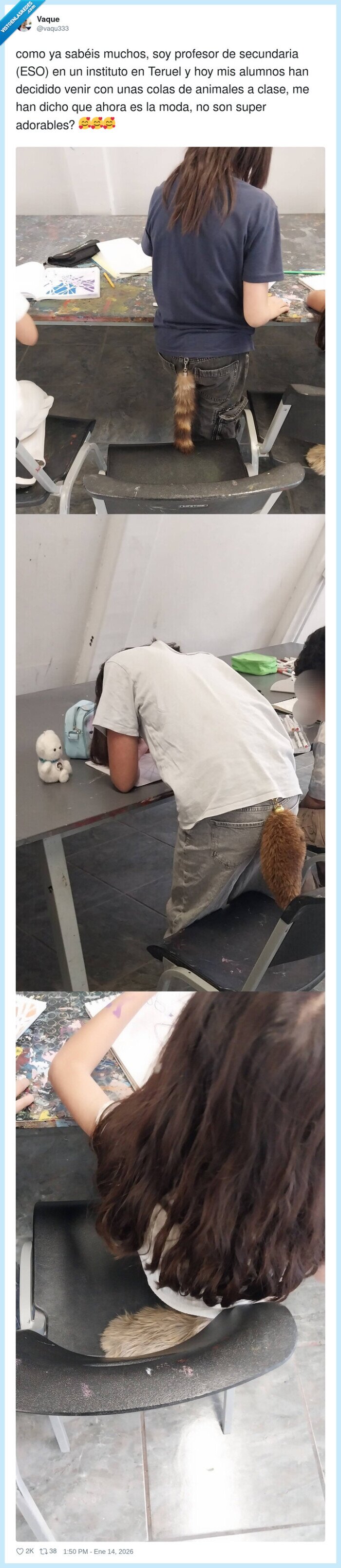 1712483 - En mi época te quitaban el móvil; ahora te quitan la cola antes de entrar en clase, por @vaqu333