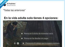Enlace a La vida adulta es un juego y siempre eliges la opción que te quita más vida, por @SoyFedelobo