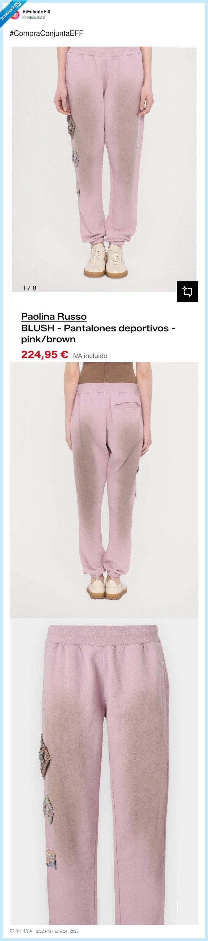 pantalones,deportivos,rosa,taches,marrones