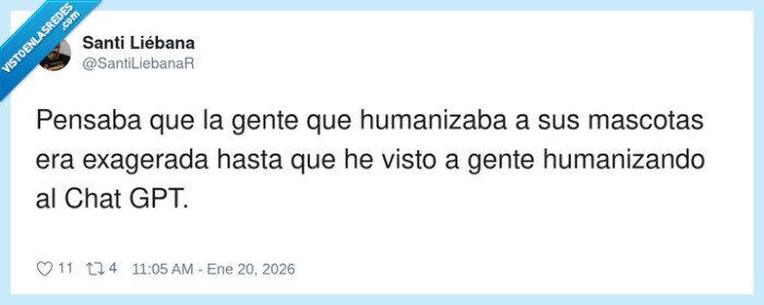 ChatGPT,humanizaci&oacute;n,mascotas,inteligenciaartificial,sarcasmo