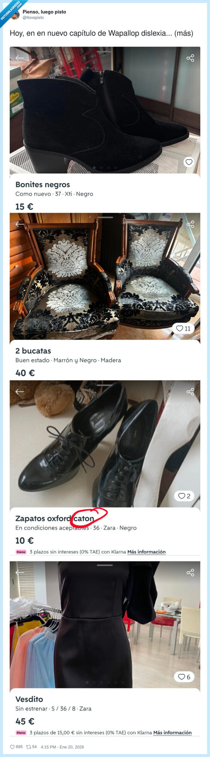 Wapallop,diselexia,anuncios,errores,compraventa