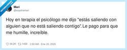 Enlace a Yo pagando terapia para que me hagan el mismo ghosting, pero con diploma, por @soyotramari