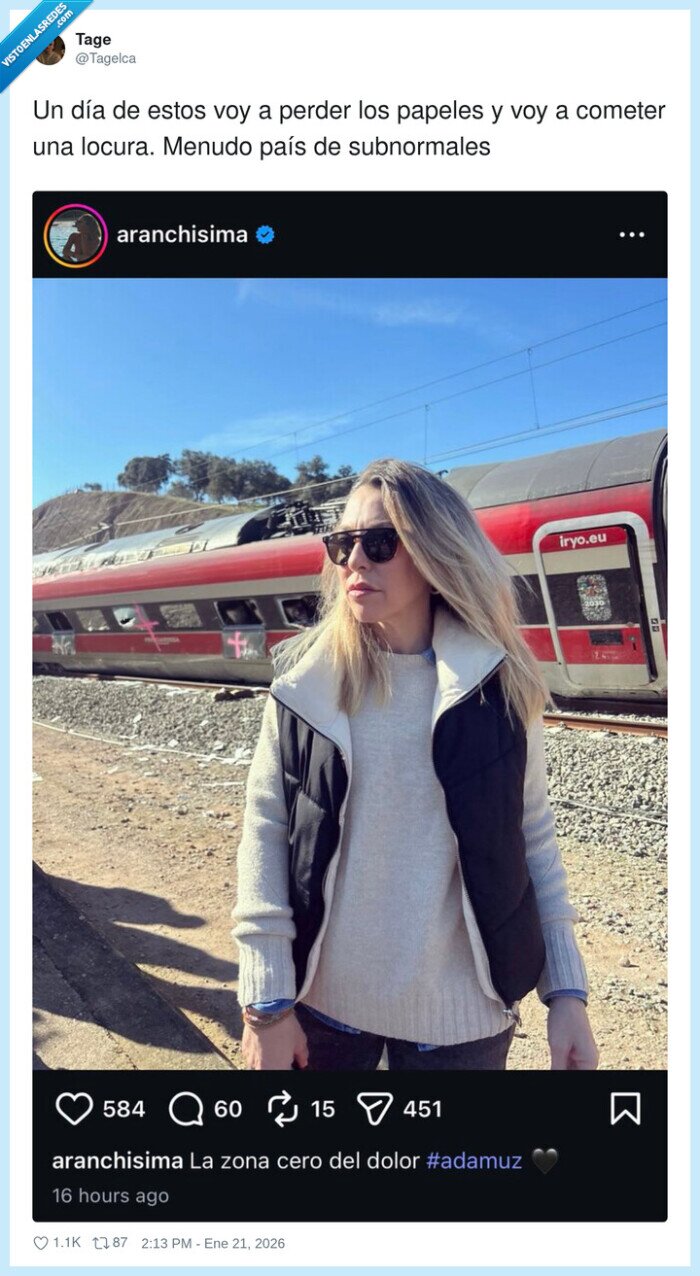 aranchisima,reportera,tren,asco,accidente