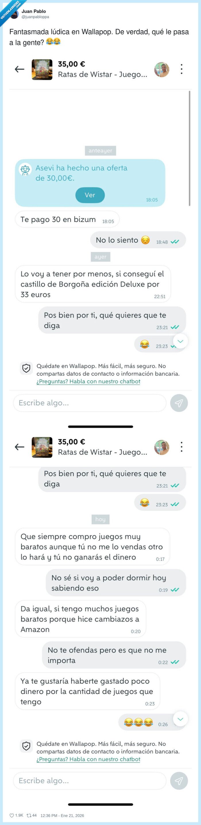 Wallapop,juegos,oferta,broma,compra
