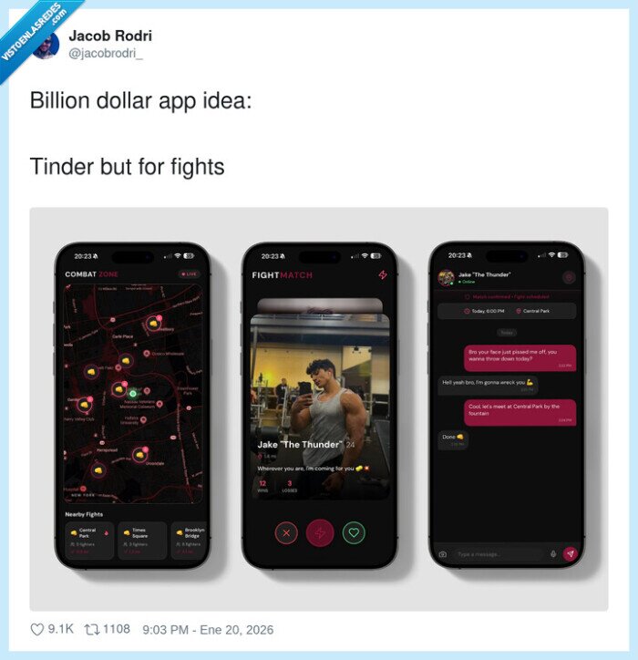 app,tinder,lucha,pelea