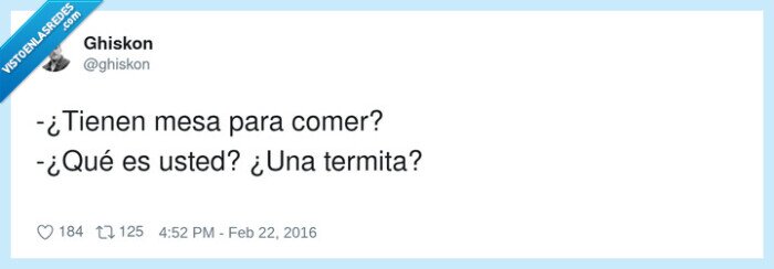 comida,mesa,termita,di&aacute;logo,chiste
