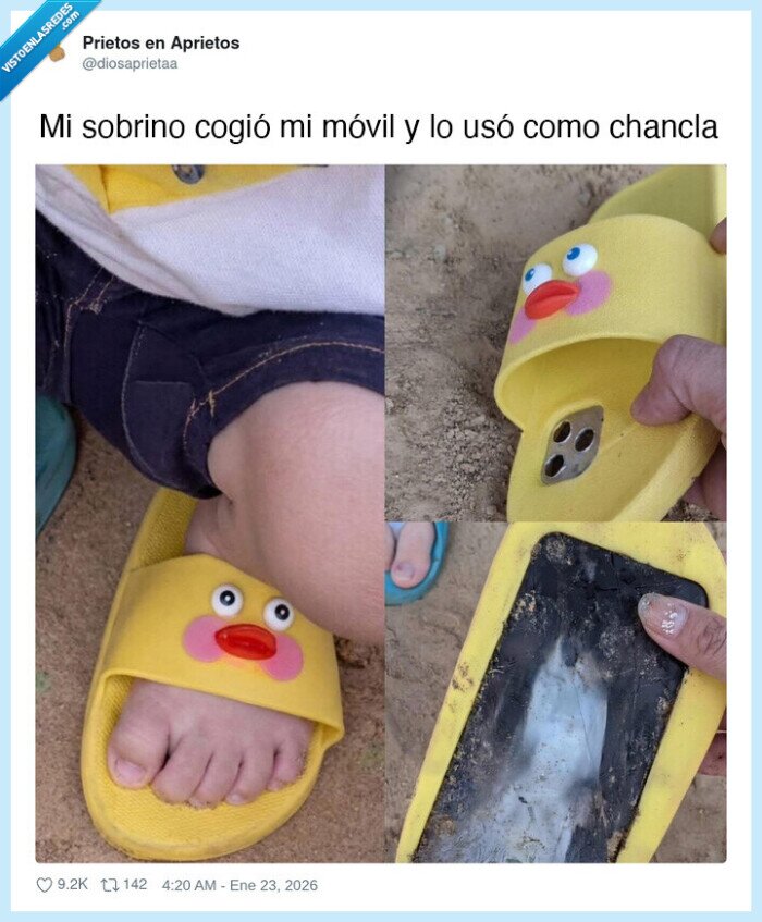 sobrino,movil,chancla,da&ntilde;o,diversi&oacute;n