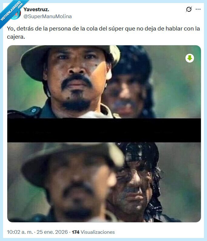 cajera,cola,detr&aacute;s,rambo