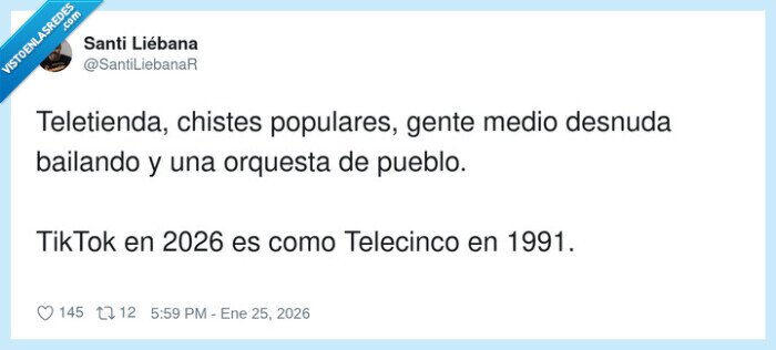 Telecinco,TikTok,1991,2026,comparaci&oacute;n
