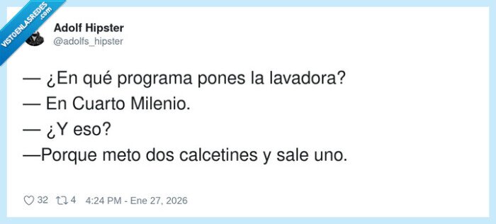 lavadora,Cuarto Milenio,calcetines,juego de palabras