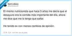 Enlace a Mi nutricionista cambia más de dieta que yo de contraseña, por @SantiLiebanaR