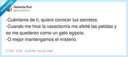 Enlace a Hay secretos que no te hacen más misterioso, te hacen más calvo, por @SenoritaPuri
