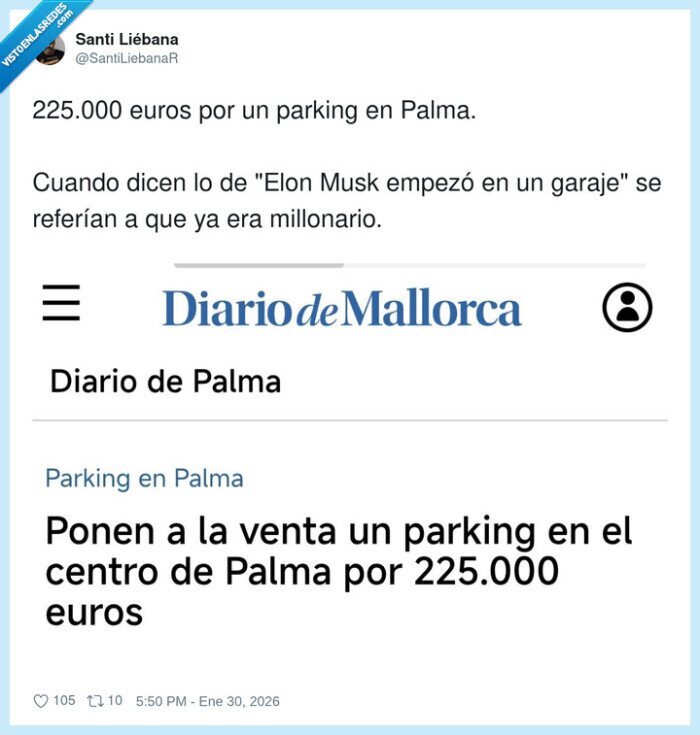 1713537 - Lo de “empezó en un garaje” era porque el garaje ya valía 225.000€, por @SantiLiebanaR