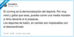 Enlace a Correr: sí. Que un balón no me humille en público: imposible, por @Hagen_Tomm