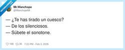 Enlace a Cuando presumes de “silencioso” pero ha sido como un trueno, por @WanchopeMr